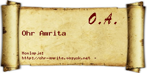 Ohr Amrita névjegykártya